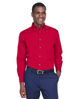 RED M500 men's easy blend long-sleeve twillshirt withstain-release