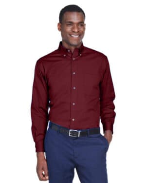 WINE M500 men's easy blend long-sleeve twillshirt withstain-release