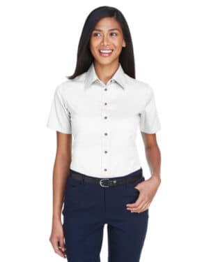 M500SW ladies' easy blend short-sleeve twill shirt withstain-release