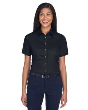 M500SW ladies' easy blend short-sleeve twill shirt withstain-release