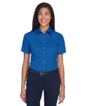 M500SW ladies' easy blend short-sleeve twill shirt withstain-release