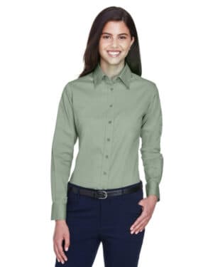 DILL M500W ladies' easy blend long-sleeve twillshirt with stain-release