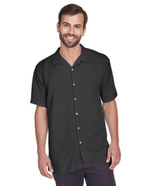 BLACK Harriton M570 men's bahama cord camp shirt