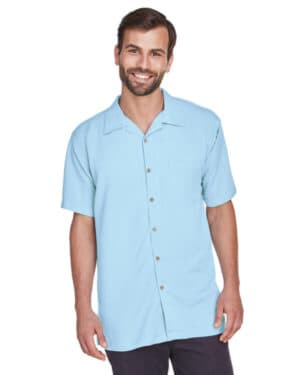 CLOUD BLUE Harriton M570 men's bahama cord camp shirt