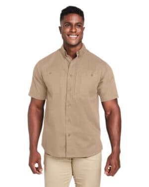 KHAKI Harriton M585 men's advantage il short-sleeve work shirt