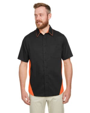 Harriton M586 men's flash il colorblock short sleeve shirt