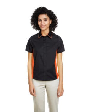 BLACK/ TM ORANGE M586W ladies' flash il colorblock short sleeve shirt