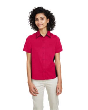 RED/ BLACK M586W ladies' flash il colorblock short sleeve shirt