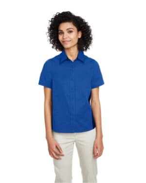 TR ROYAL/ BLACK M586W ladies' flash il colorblock short sleeve shirt