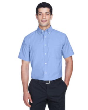 LIGHT BLUE M600S men's short-sleeve oxford with stain-release