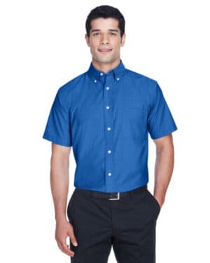 FRENCH BLUE M600S men's short-sleeve oxford with stain-release