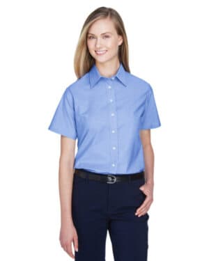 M600SW ladies' short-sleeve oxford with stain-release