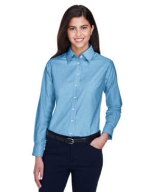 M600W ladies' long-sleeve oxford with stain-release