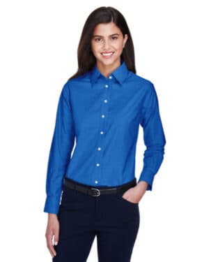 M600W ladies' long-sleeve oxford with stain-release