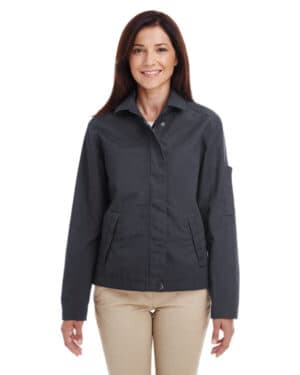 DARK CHARCOAL Harriton M705W ladies' auxiliary canvas work jacket