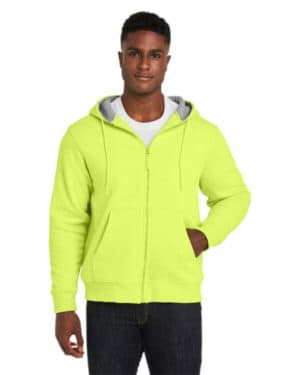 SAFETY YELLOW M711 men's climabloc lined heavyweight hooded sweatshirt