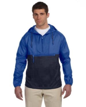 ROYAL/ NAVY Harriton M750 adult packable nylon jacket