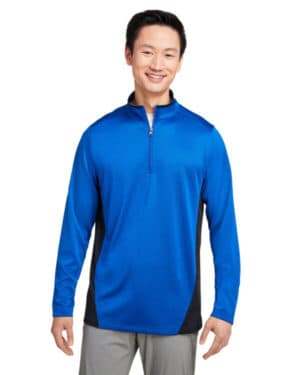 TRUE ROYAL/ BLK M786 men's flash snag protection plus il colorblock quarter-zip