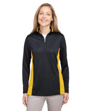 M786W ladies' flash snag protection plus il colorblock quarter-zip