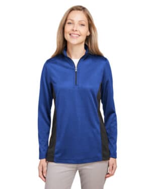 TRUE ROYAL/ BLK M786W ladies' flash snag protection plus il colorblock quarter-zip