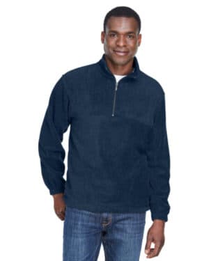 NAVY Harriton M980 adult quarter-zip fleece pullover