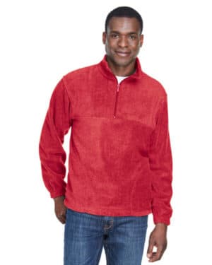 RED Harriton M980 adult quarter-zip fleece pullover