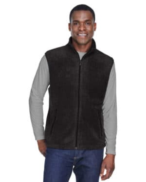 BLACK Harriton M985 adult fleece vest