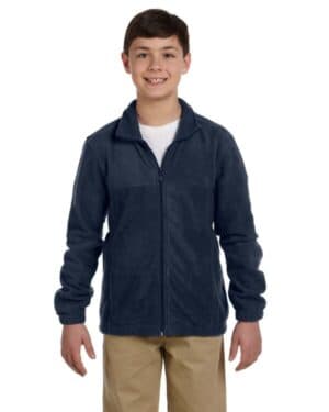 NAVY Harriton M990Y youth full-zip fleece