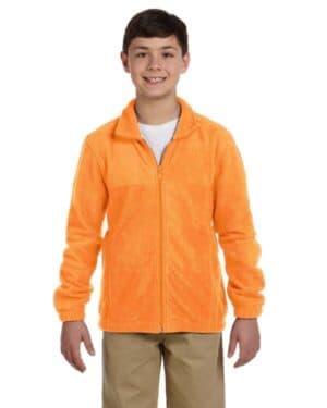 SAFETY ORANGE Harriton M990Y youth full-zip fleece