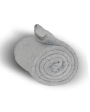 GREY HEATHER Harriton M999 fleece blanket