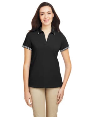 BLACK/ WHITE Nautica N17168 ladies' deck polo