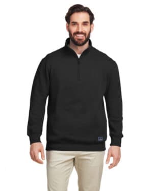 BLACK Nautica N17176 men's anchor quarter-zip pullover