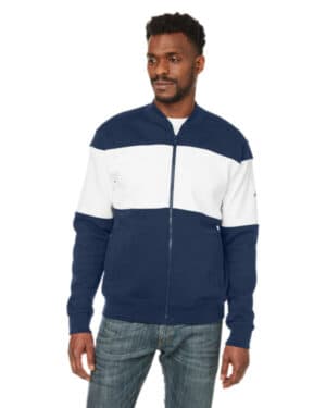 NAUTCA NVY/ WHT Nautica N17928 anchor bomber full-zip fleece jacket