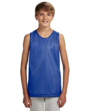 A4 N2206 youth reversible mesh tank