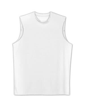 WHITE A4 N2295 men's cooling performance muscle t-shirt