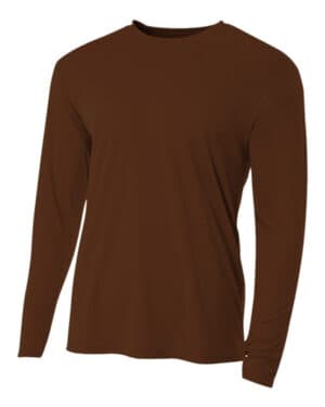 BROWN N3165 men's cooling performance long sleeve t-shirt