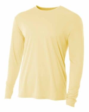 LIGHT YELLOW N3165 men's cooling performance long sleeve t-shirt