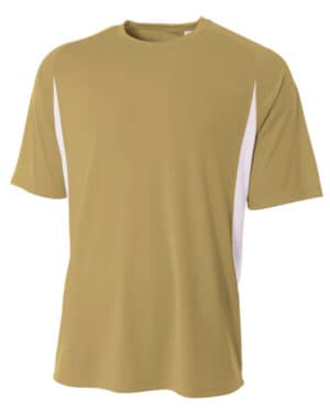 VEGAS GOLD/ WHT N3181 men's cooling performance color blocked t-shirt