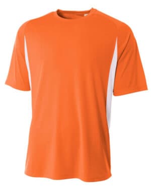 ORANGE/ WHITE N3181 men's cooling performance color blocked t-shirt