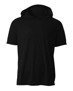 BLACK A4 N3408 men's cooling performance hooded t-shirt