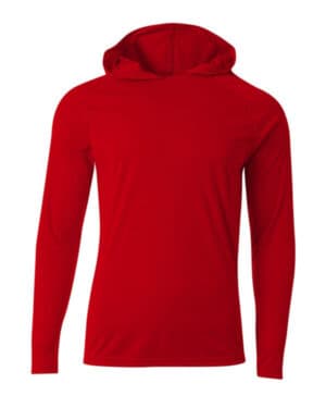 SCARLET N3409 men's cooling performance long-sleeve hooded t-shirt