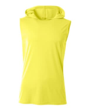 SAFETY YELLOW N3410 men's cooling performance sleeveless hooded t-shirt