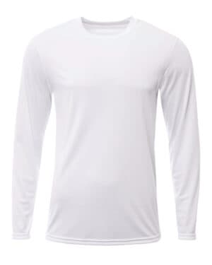 WHITE A4 N3425 men's sprint long sleeve t-shirt