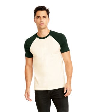 FRST GRN/ NATURL Next level apparel N3650 unisex raglan short-sleeve t-shirt