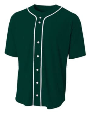 FOREST GREEN A4 N4184 short sleeve full button baseball top