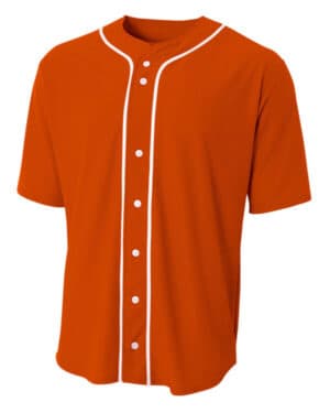 ATHLETIC ORANGE A4 N4184 short sleeve full button baseball top