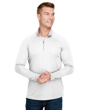 WHITE A4 N4268 adult daily polyester quarter-zip