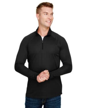 BLACK A4 N4268 adult daily polyester quarter-zip