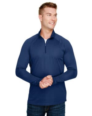 A4 N4268 adult daily polyester quarter-zip