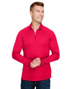 A4 N4268 adult daily polyester quarter-zip